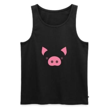 Pig - Men's Premium Organic Tank Top - black - Front - AI Model Male 178 light (178cm)