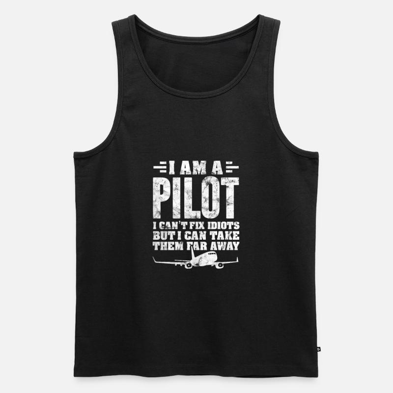 Pilot - Männer Premium Bio Tank Top - Schwarz