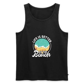 Plage - Débardeur bio Premium Homme - noir - Devant - Michal (187cm)