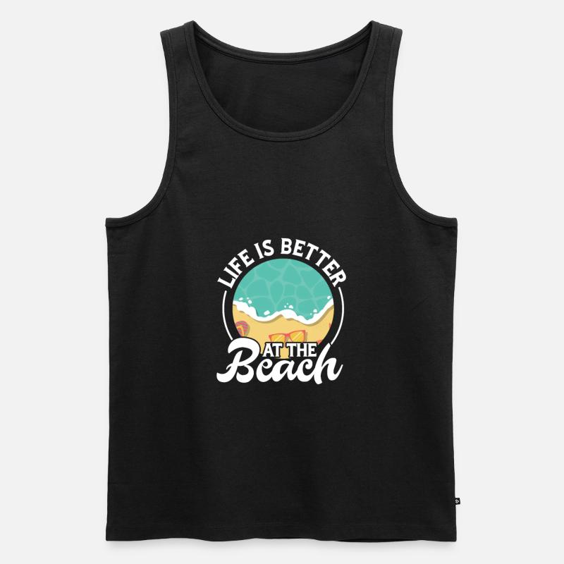 Strand - Männer Premium Bio Tank Top - Schwarz