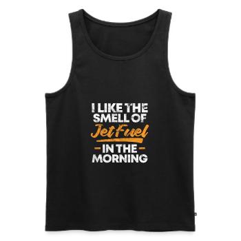 Pilot - Männer Premium Bio Tank Top - Schwarz - Vorne - Michal (187cm)