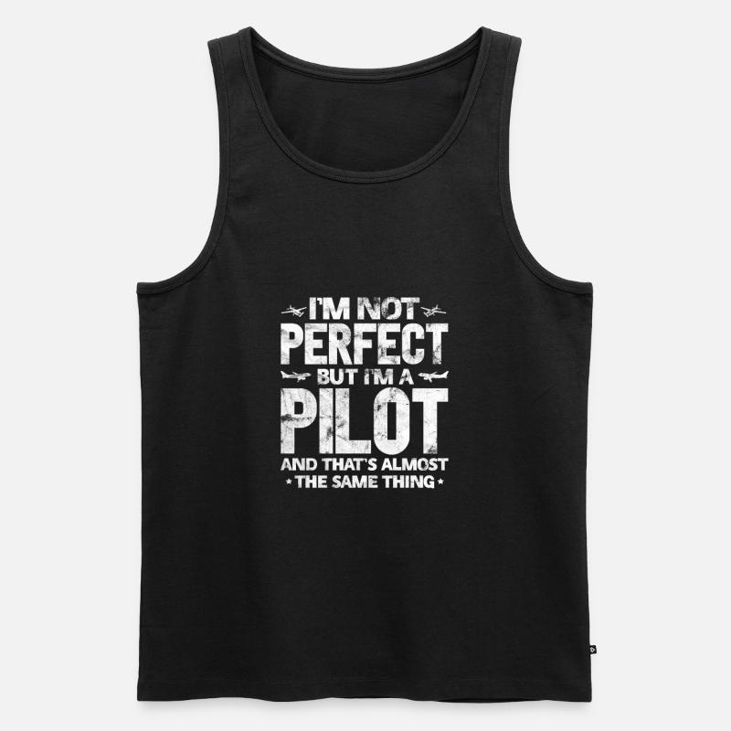 Pilot - Männer Premium Bio Tank Top - Schwarz