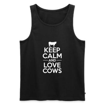 Cow - Men's Premium Organic Tank Top - black - Front - AI Model Male 178 light (178cm)