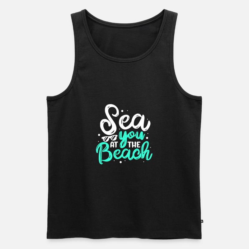 Strand - Männer Premium Bio Tank Top - Schwarz