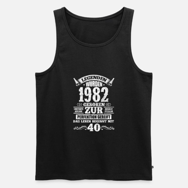 1982 - Männer Premium Bio Tank Top - Schwarz