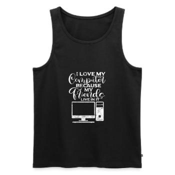 Computer Nerd Programmeur PC Cadeau informatique - Débardeur bio Premium Homme - noir - Devant - Michal (187cm)
