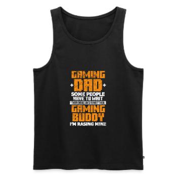 Father Gaming - Men's Premium Organic Tank Top - black - Front - AI Model Male 178 light (178cm)