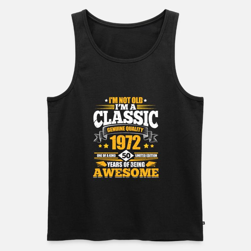 1972 - Männer Premium Bio Tank Top - Schwarz