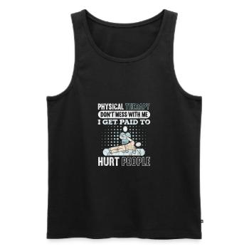 Physiotherapist Physiotherapy Physio Gift - Men's Premium Organic Tank Top - black - Front - AI Model Male 178 light (178cm)