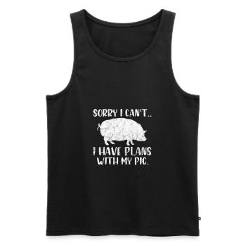Pig Pig PigLet Sow Pigs Gift - Men's Premium Organic Tank Top - black - Front - Michal (187cm)