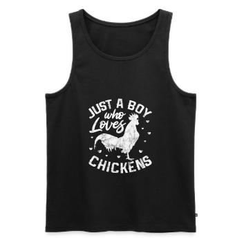 Huhn - Männer Premium Bio Tank Top - Schwarz - Vorne - AI Model Male 178 light (178cm)