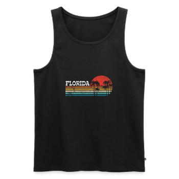 Floride Usa Miami America Cadeau de voyage de vacances - Débardeur bio Premium Homme - noir - Devant - AI Model Male 178 light (178cm)