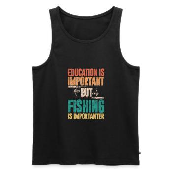 Angler - Männer Premium Bio Tank Top - Schwarz - Vorne - Michal (187cm)