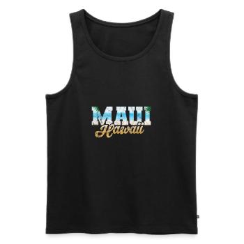 Hawaii Maui Vacances Aloha Été Hawaiian Cadeau - Débardeur bio Premium Homme - noir - Devant - AI Model Male 178 light (178cm)
