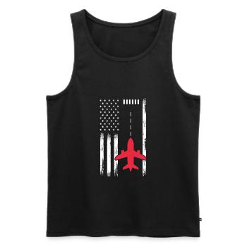 Pilot - Men's Premium Organic Tank Top - black - Front - Michal (187cm)