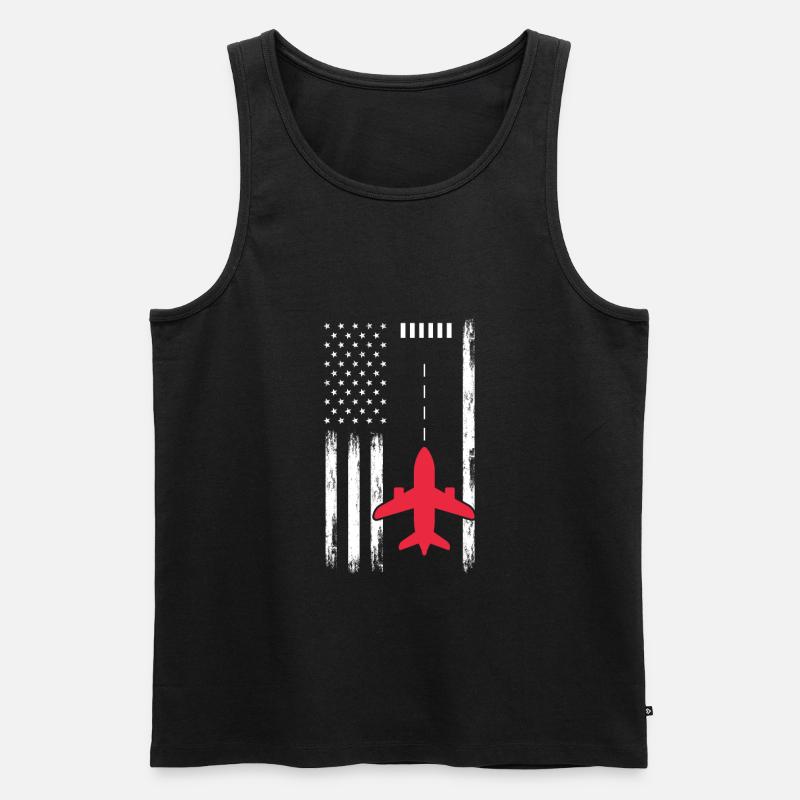 Pilot - Männer Premium Bio Tank Top - Schwarz