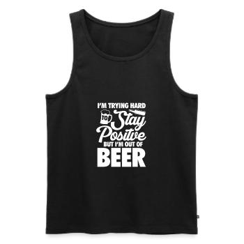 Bière - Débardeur bio Premium Homme - noir - Devant - Michal (187cm)