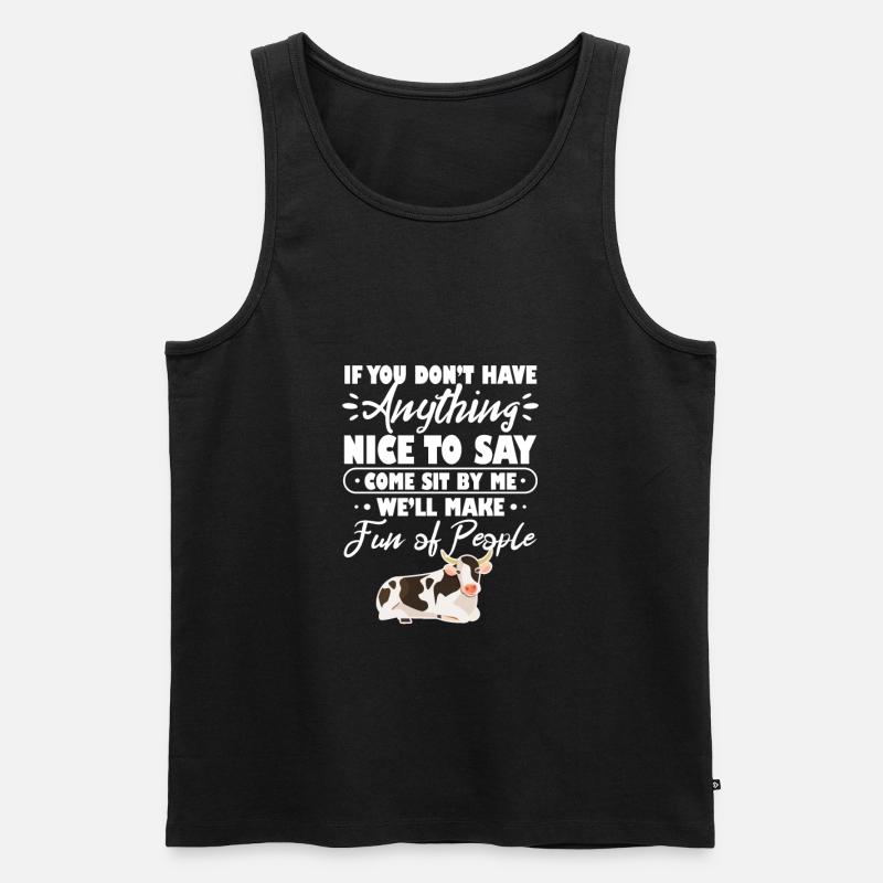 Kuh - Männer Premium Bio Tank Top - Schwarz