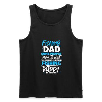 Pêcheur Père Fils Pêcheur Cadeau de pêche - Débardeur bio Premium Homme - noir - Devant - Michal (187cm)