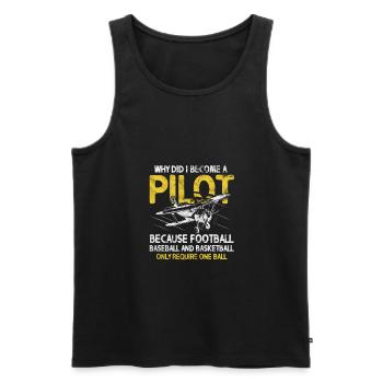 Pilot - Männer Premium Bio Tank Top - Schwarz - Vorne - Michal (187cm)