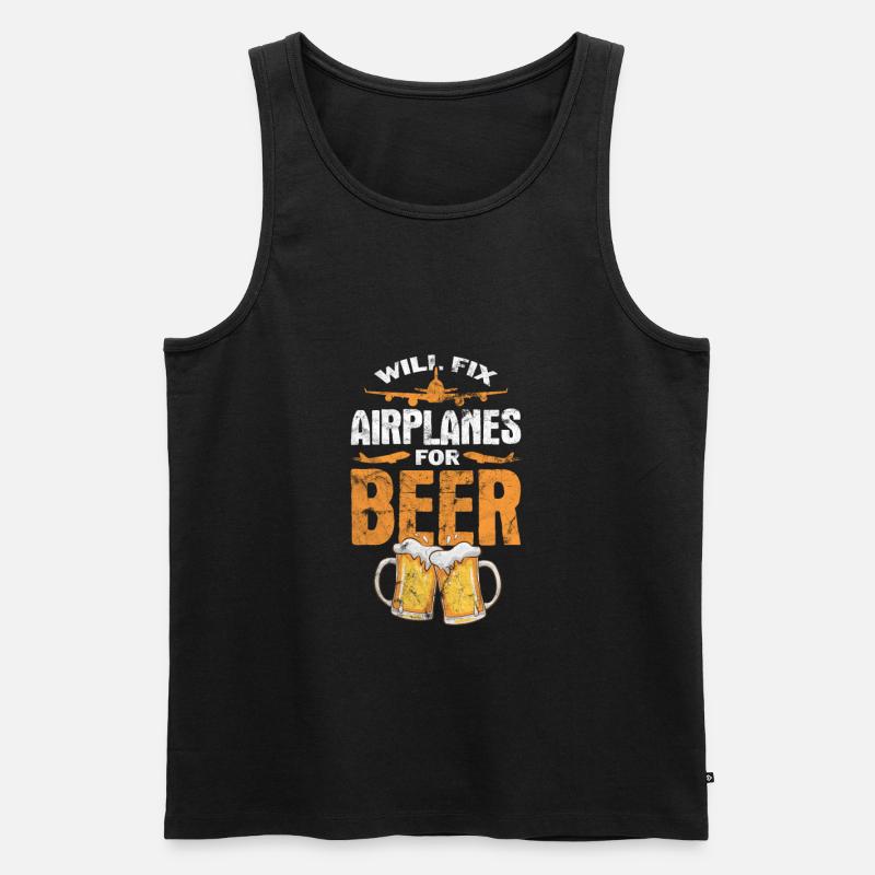 Pilot - Männer Premium Bio Tank Top - Schwarz