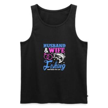 Mariage de pêcheur - Débardeur bio Premium Homme - noir - Devant - Michal (187cm)