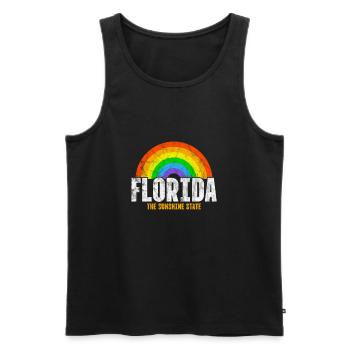 Floride Usa Miami America Cadeau de voyage de vacances - Débardeur bio Premium Homme - noir - Devant - AI Model Male 178 light (178cm)
