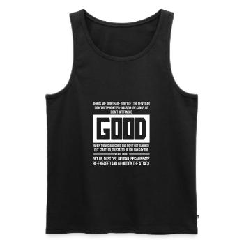 Motivation - Men's Premium Organic Tank Top - black - Front - AI Model Male 178 light (178cm)