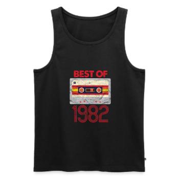 1982 - Men's Premium Organic Tank Top - black - Front - Michal (187cm)