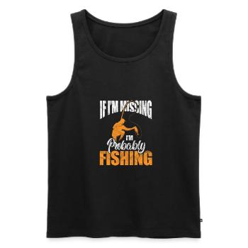 Angler - Männer Premium Bio Tank Top - Schwarz - Vorne - Michal (187cm)