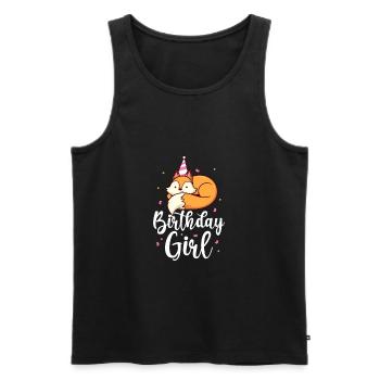 Fox girl birthday foxes forest gift - Men's Premium Organic Tank Top - black - Front - Michal (187cm)