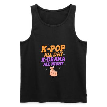 K-Pop - Männer Premium Bio Tank Top - Schwarz - Vorne - AI Model Male 178 light (178cm)