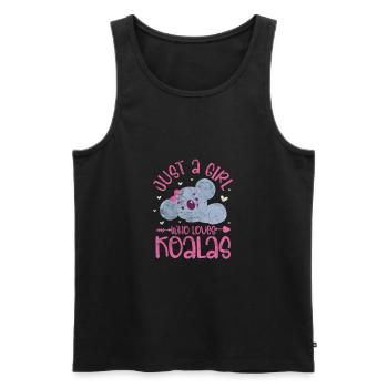 fille koala - Débardeur bio Premium Homme - noir - Devant - Michal (187cm)