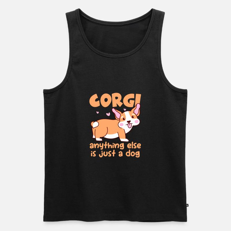 Corgi - Männer Premium Bio Tank Top - Schwarz