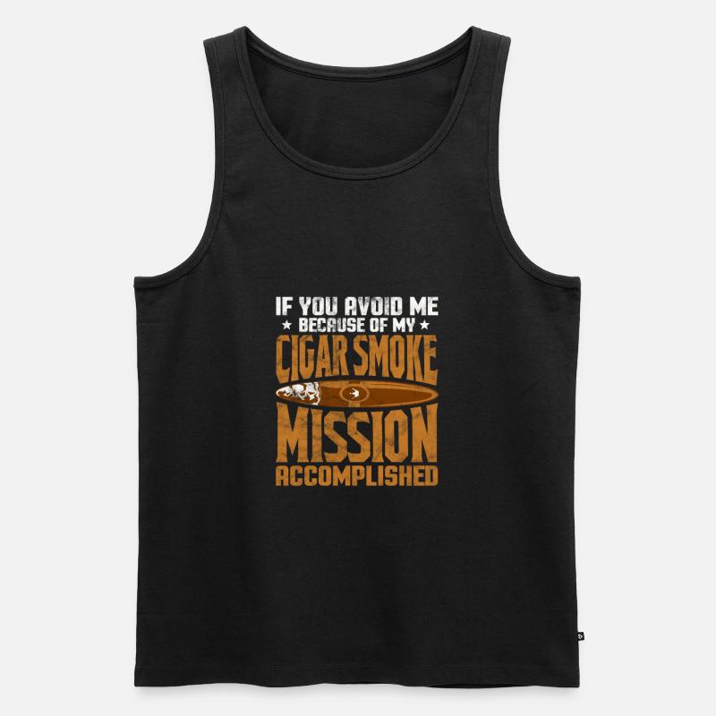 Zigarre - Männer Premium Bio Tank Top - Schwarz