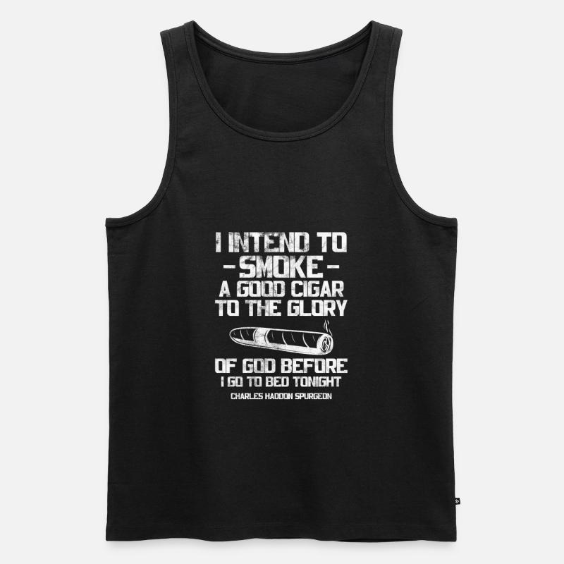 Zigarre - Männer Premium Bio Tank Top - Schwarz