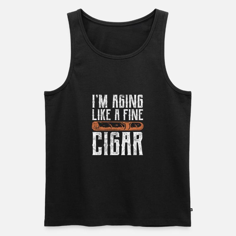 Zigarre - Männer Premium Bio Tank Top - Schwarz