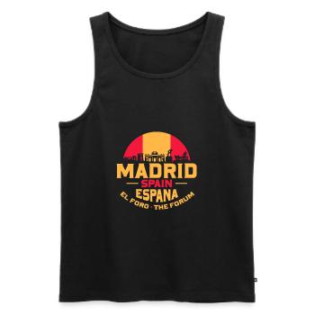 Madrid - Débardeur bio Premium Homme - noir - Devant - AI Model Male 178 light (178cm)