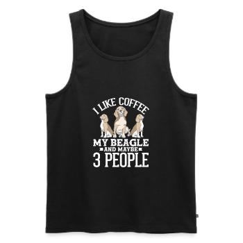 Beagle Coffee Dogs Caffeine Dog Gift - Men's Premium Organic Tank Top - black - Front - Michal (187cm)