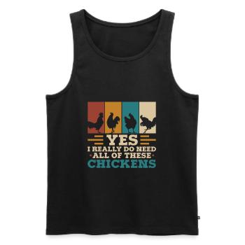 Huhn Bauernhof Geflügel Hahn Hühner Geschenk - Männer Premium Bio Tank Top - Schwarz - Vorne - Michal (187cm)