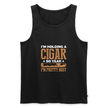 Zigarre Rauchen Raucher Tabak Zigarren Geschenk - Männer Premium Bio Tank Top - Schwarz - Vorne - AI Model Male 178 light (178cm)