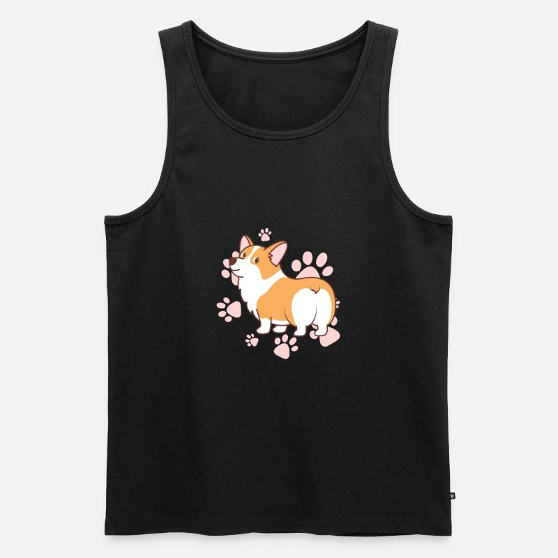 Corgi - Männer Premium Bio Tank Top - Schwarz