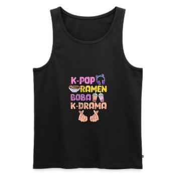 K-Pop Ramen Bubble Tea Cadeau de musique coréenne - Débardeur bio Premium Homme - noir - Devant - AI Model Male 178 light (178cm)