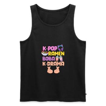 K-Pop Ramen Bubble Tea - Débardeur bio Premium Homme - noir - Devant - Michal (187cm)