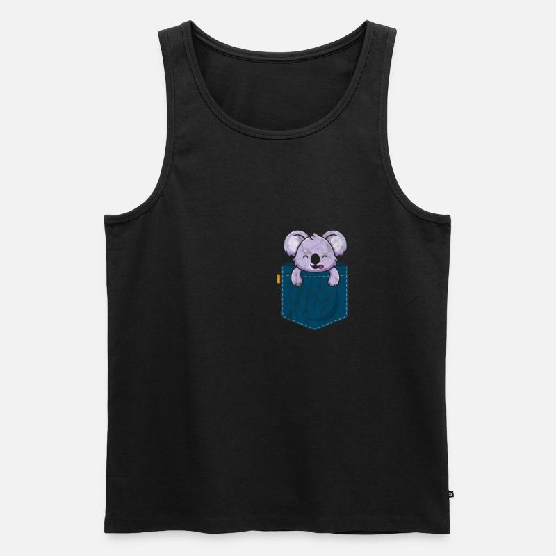 Koala - Männer Premium Bio Tank Top - Schwarz