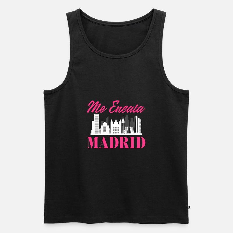 Madrid - Männer Premium Bio Tank Top - Schwarz