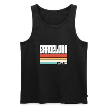 Barcelone - Débardeur bio Premium Homme - noir - Devant - Michal (187cm)