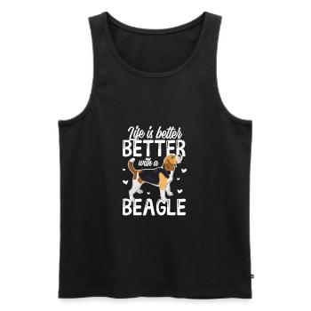 Beagle Chien Chien Dog Lover Pet Cadeau - Débardeur bio Premium Homme - noir - Devant - Michal (187cm)