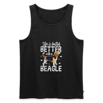 Beagle - Men's Premium Organic Tank Top - black - Front - Michal (187cm)