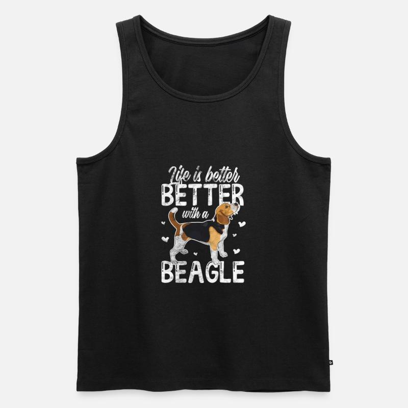 Beagle - Männer Premium Bio Tank Top - Schwarz
